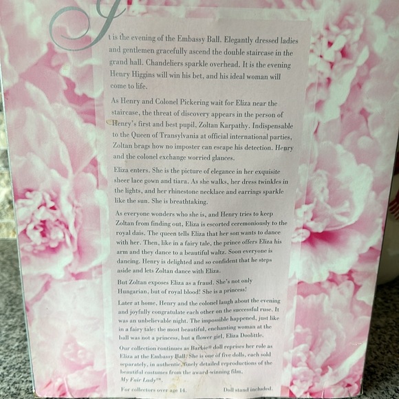 💕Barbie💕 as Eliza Doolittle from My Fair Lady Embassy Ball Doll 1995 - Picture 6 of 8